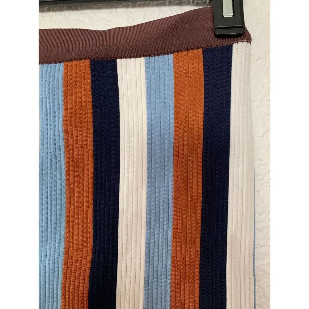 PH5 Striped‎ Ribbed Knit Mini Skirt Brown Multicolor Size 5/US 2 - Picture 6 of 12